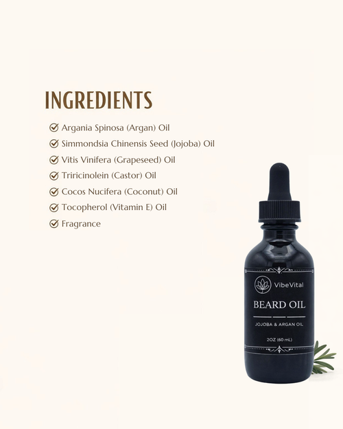 VibeVital Argan + Jojoba Beard Oil for a Softer, Healthier-Looking Beard