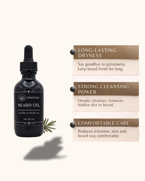 VibeVital Argan + Jojoba Beard Oil for a Softer, Healthier-Looking Beard