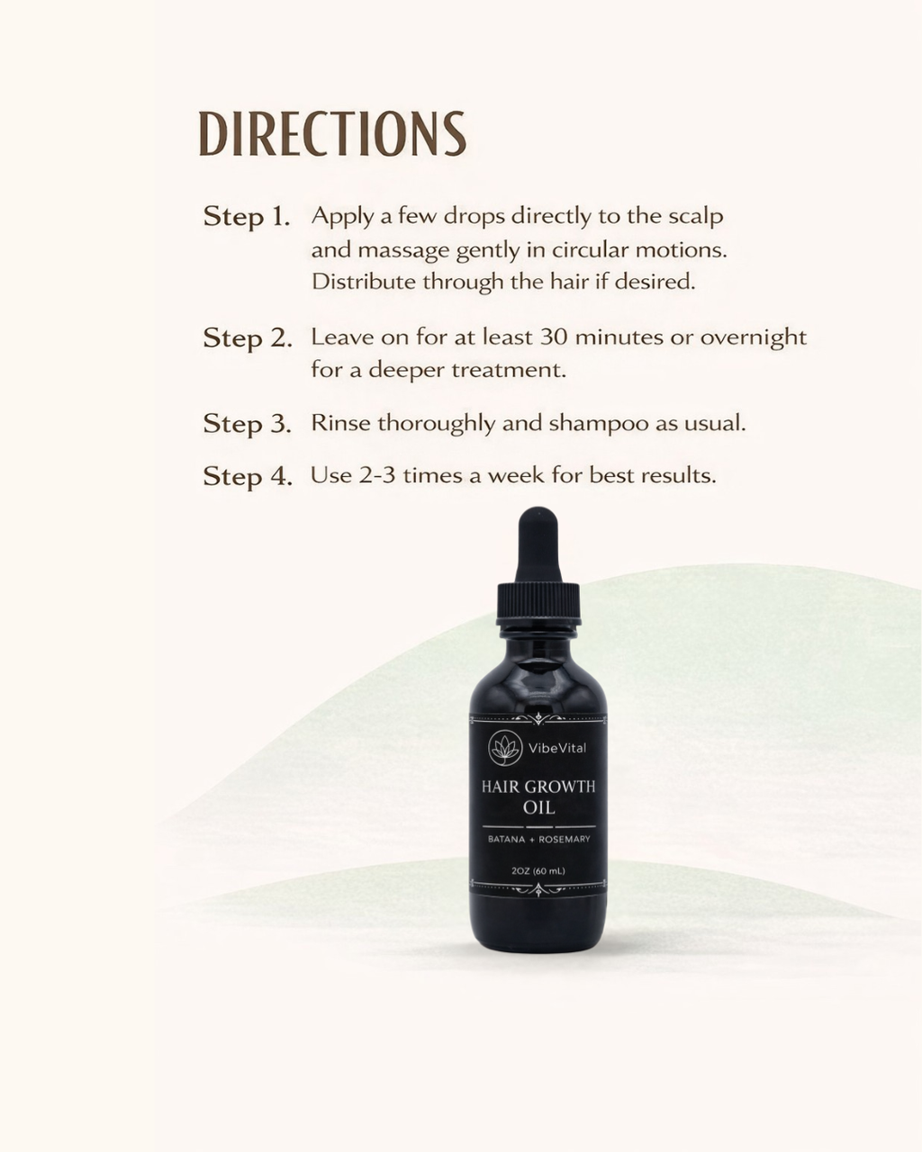 VibeVital Rosemary + Batana Hair Oil for Healthy-Looking Hair