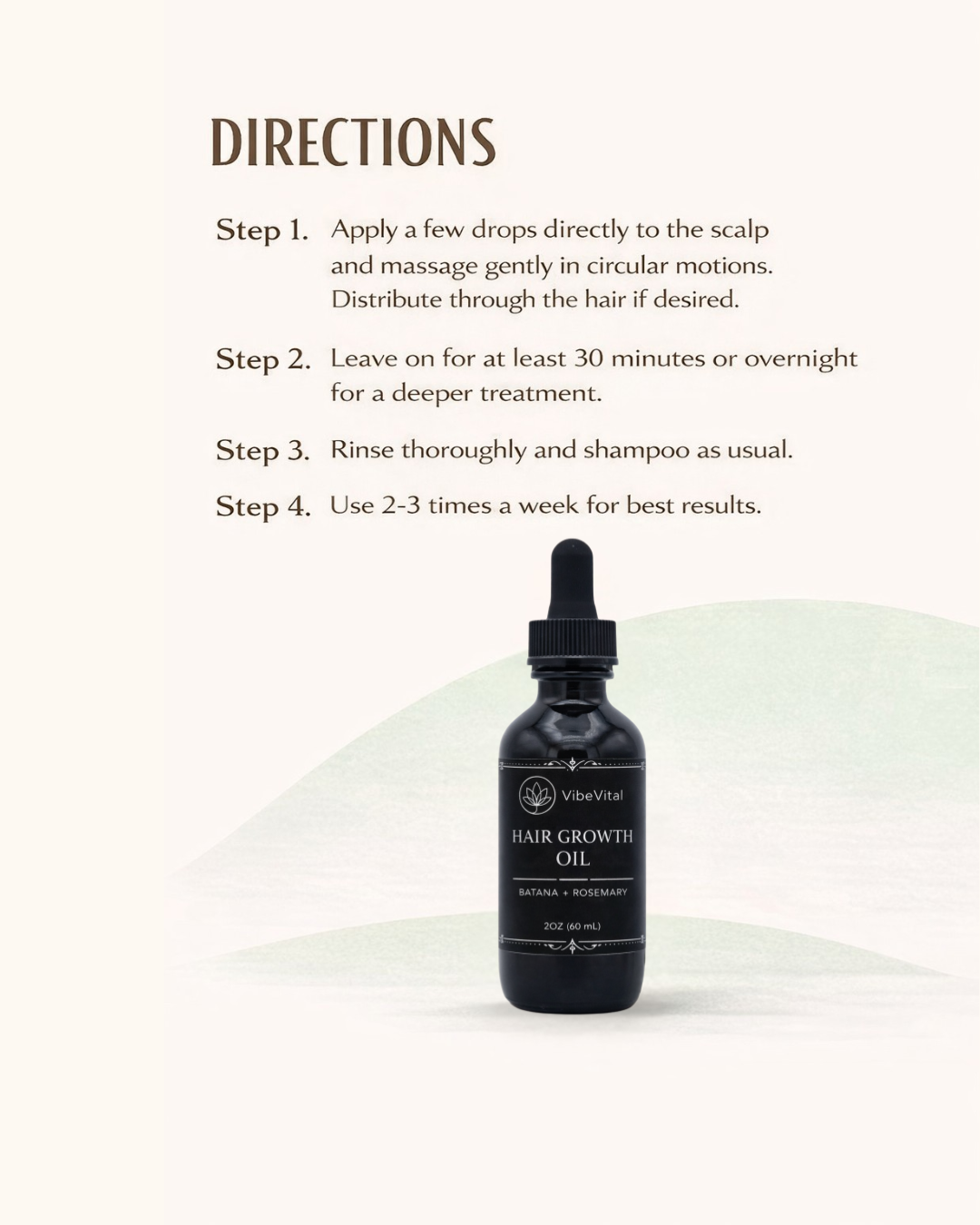 VibeVital Rosemary + Batana Hair Oil for Healthy-Looking Hair