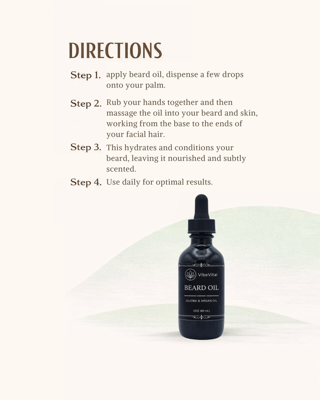 VibeVital Argan + Jojoba Beard Oil for a Softer, Healthier-Looking Beard