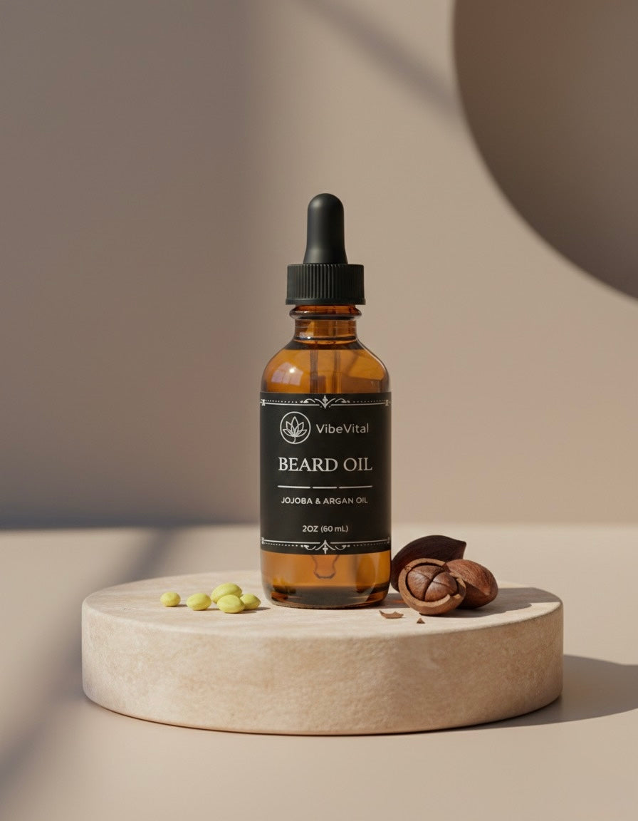 VibeVital Argan + Jojoba Beard Oil for a Softer, Healthier-Looking Beard